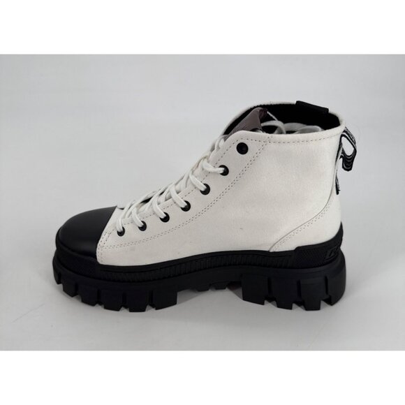 Palladium Womens Ankle Boots Revolt HI TX Black & White Canvas Boots Size 9 - Picture 5 of 11